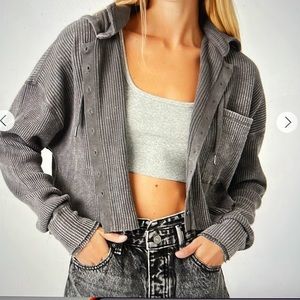 Forever21 Hooded Crop Top